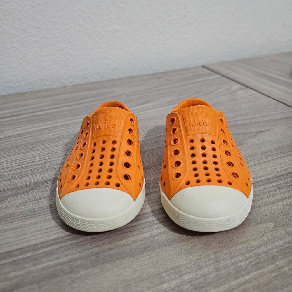 Native Shoes Jefferson Classic Slip On Orange Shell White C6 Kids Toddlers Boy